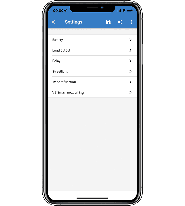 iPhone SmartSolar settings thumbnail